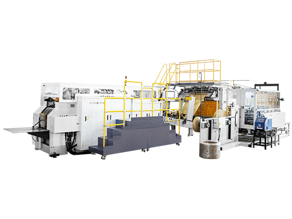 Máquina automática para fabricar bolsas de papel con asa retorcida, alimentada por rollo