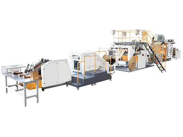 Máquina para fabricar bolsas de papel con manija chata automática, tipo rollo continuo