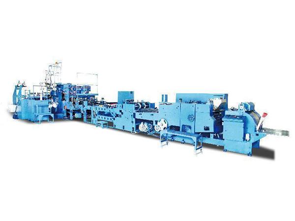 Máquina para producción de bolsas de papel con manija enrollada automática, tipo alimentación de lámina